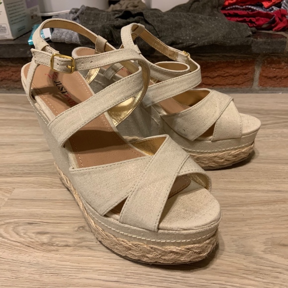 Brand New Just Fab Wedge Sandals. - Picture 2 of 6